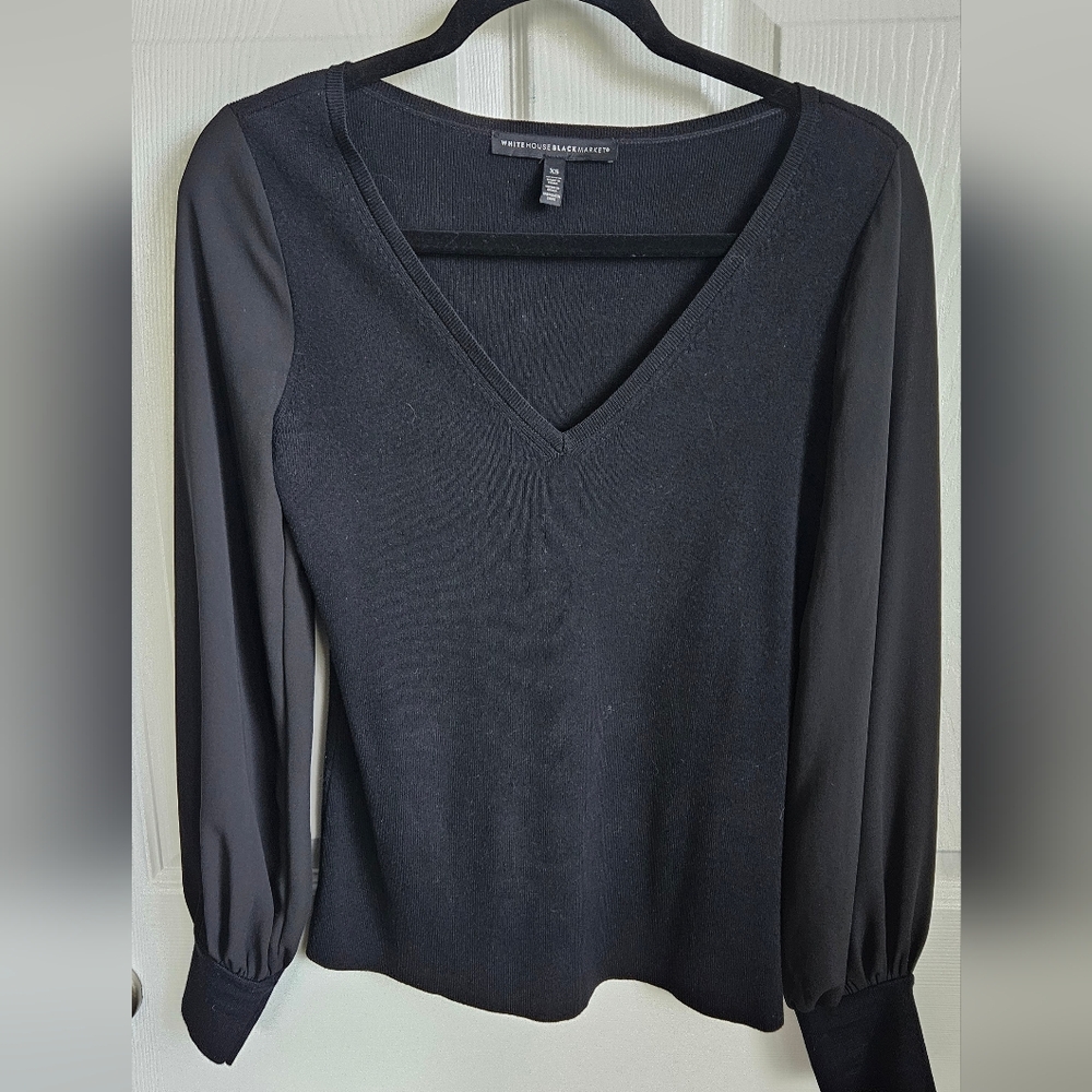 WHBM chiffon-sleeve top